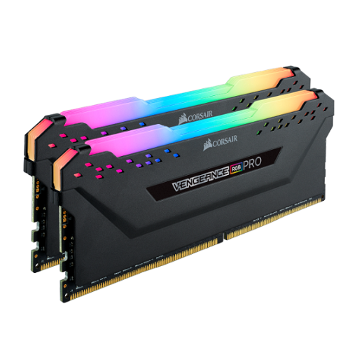 קיט זכרונות למחשב נייח כולל צלעות קרור מאלומיניום ותאורת לד קורסייר Corsair Vengeance RGB Pro CMH16GX4M2Z3200C16 Kit 16GB (2x8) 3200MHz DDR4 CL16 Black